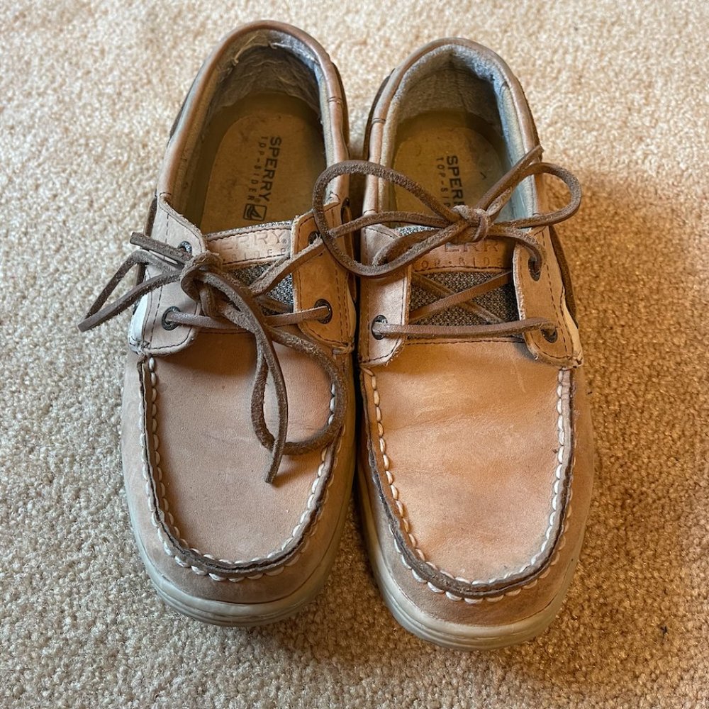 🚫SOLD🚫 Sperry Top Sider Boys Youth Bluefish Tan Brown Boat Shoes